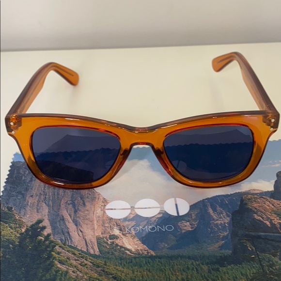 KOMONO sunglasses 🕶 New Allen Tangerine Orange Blue wayfarer - Picture 7 of 13